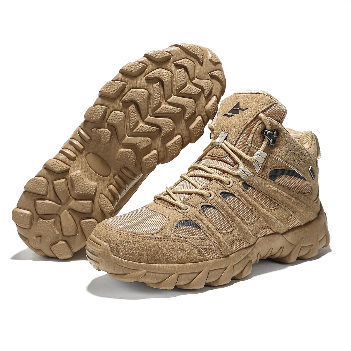 Neue Männer Hohe Qualität Leder Stiefel Angeln Jagd Turnschuhe Wüste Kampf männer Stiefel Outdoor Wandern Schuhe Stiefeletten Arbeit Sicher