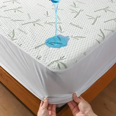 For 1pc Bamboo Mattress Protector, Breathable and Cooling Mattress Cover, 3D Air Fabric Fitted Bed Sheet 90/140/160cm size