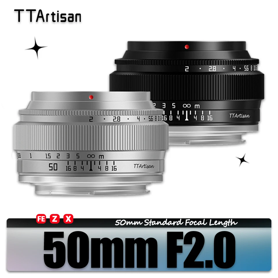 TTArtisan 50 mm F2 Vollformat-Porträt-Objektiv mit großer Blende, kompatibel mit Sony E A7RIII Canon RF Nikon Z ZFC Z5 Image