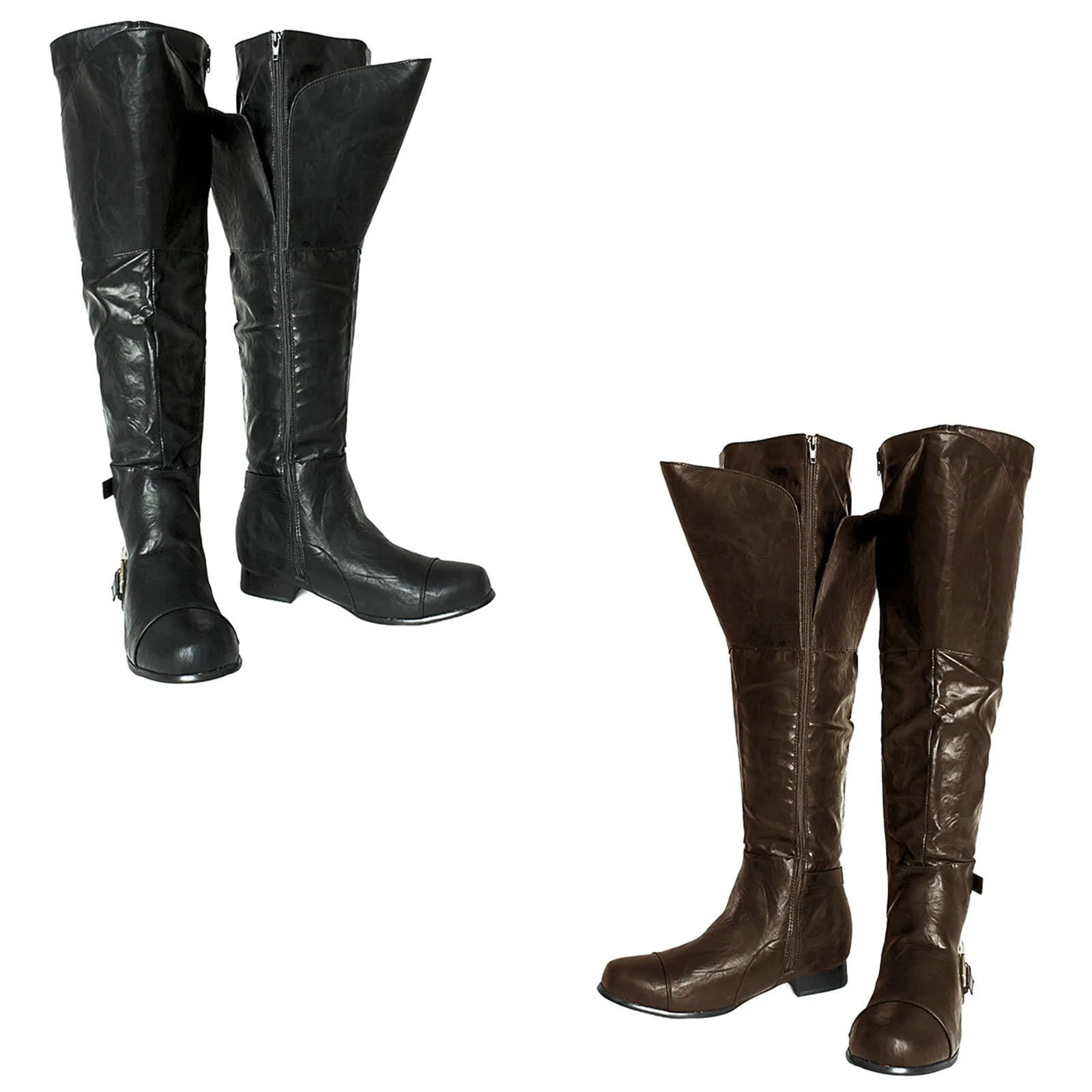 Männer mittelalterliche Ritterstiefel Gothic spitze kniehohe Stiefel Halloween Karneval Cosplay Manschettenschuhe Image