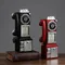 Vintage Rotate Classic Look Dial Pay Phone Model Retro Booth Home Decoration Ornament Phone Booth Call Telephone Figurine
