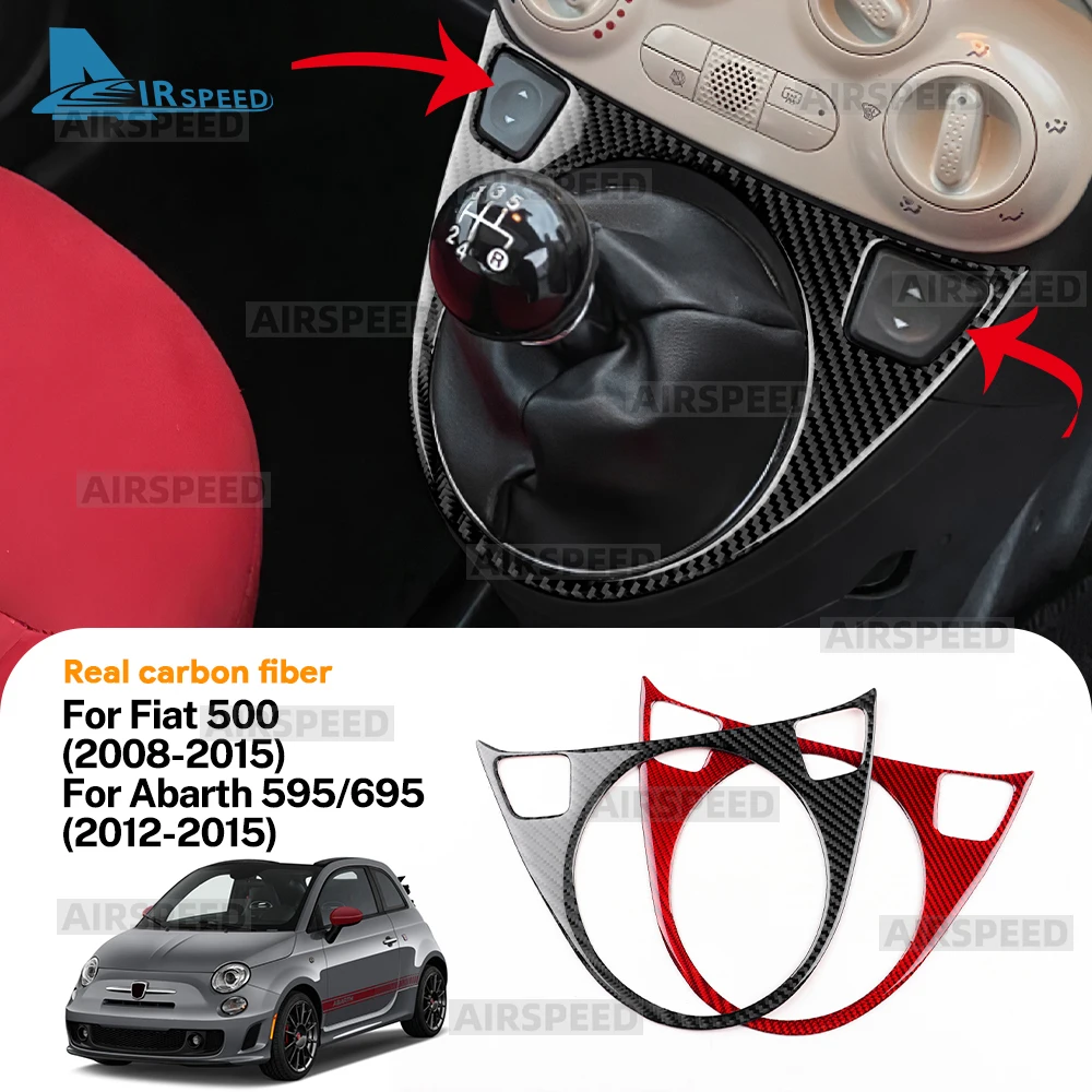 Autocollant en Fiber de carbone véritable et souple, pour Abarth 595/695/Fiat 500C 2012 2013 2014 2015 pour Fiat 500 2008 2009 2010 2011 2012 2013 2014 2015 LHD RHD AT MT, garniture de changement de