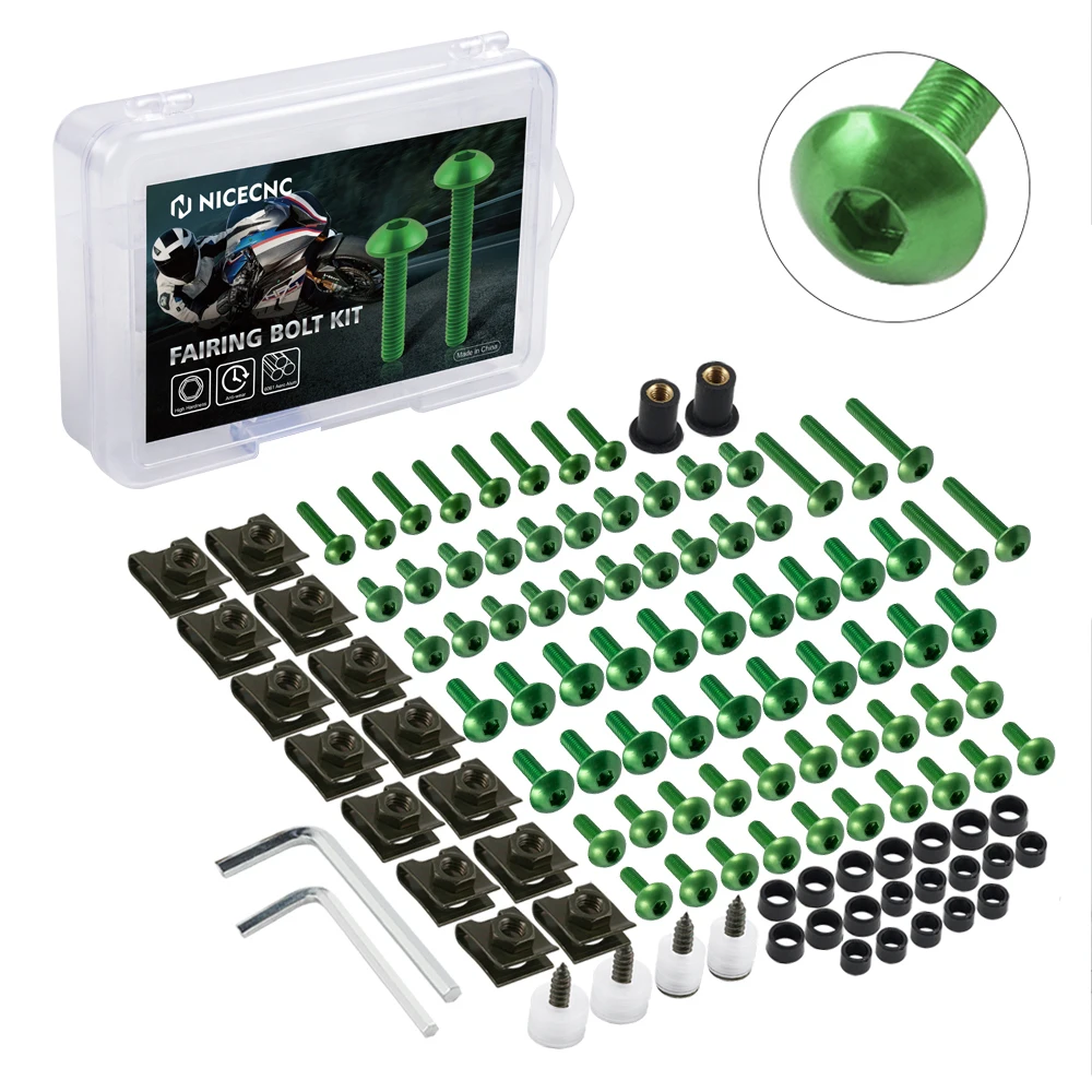 155PCS Motorrad Komplette Verkleidung Schrauben Kit Schrauben Mutter Für KAWASAKI VERSYS 650 NINJA 300 400 650 ZX6R VULCAN S 650 ZX10R KLX250 Image