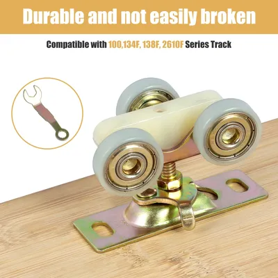 2/4 Stück Schiebetür-Rollenbaugruppe, kompatibel mit 1500/100pd Serie, leiser Aufhänger, Rollenrad-Set, Metall-Bi-Fold-Tür