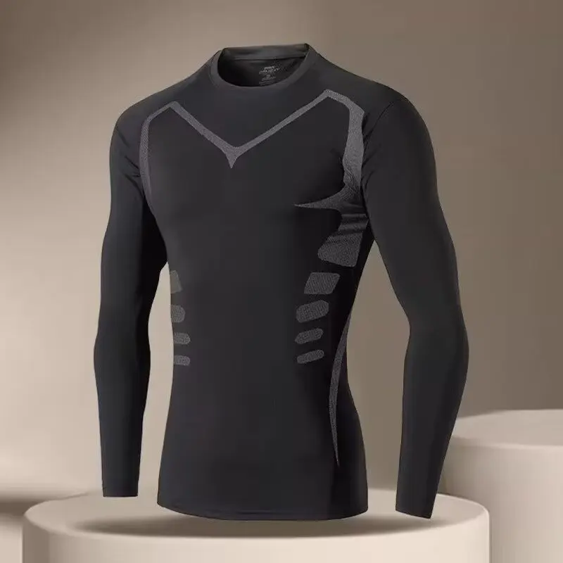 Männer T-shirt Männer Laufen Sport T Shirt Männer Kompression Fitness Tops T Quick DryTight Training Gym Sport Lauf Shirts Jersey Image