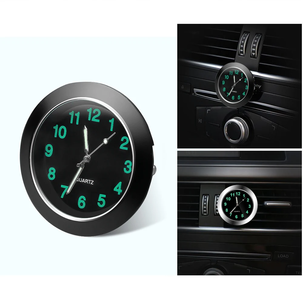 Auto Uhr Leuchtende Mini Autos Interne Stick-On Digital Uhr Mechanik Quarz Uhren Auto Ornament Auto Zubehör Geschenke Image