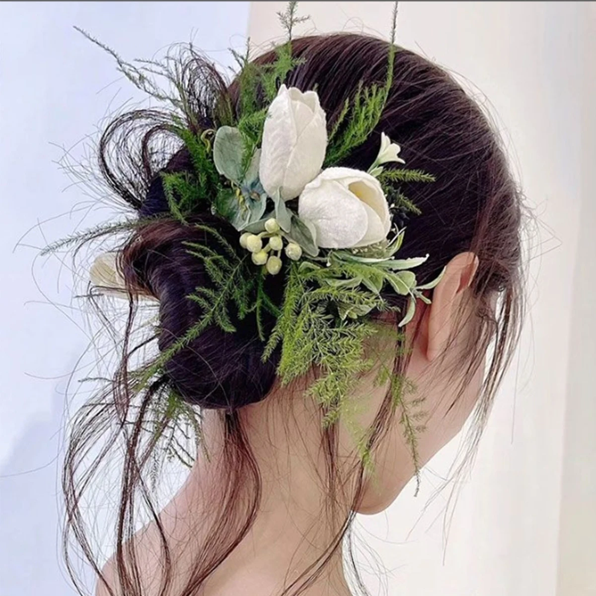 Mode weiße Blumen Blätter Haarklammern für Frauen Braut Hochzeit Haarschmuck handgemachte Kopfbedeckung Image