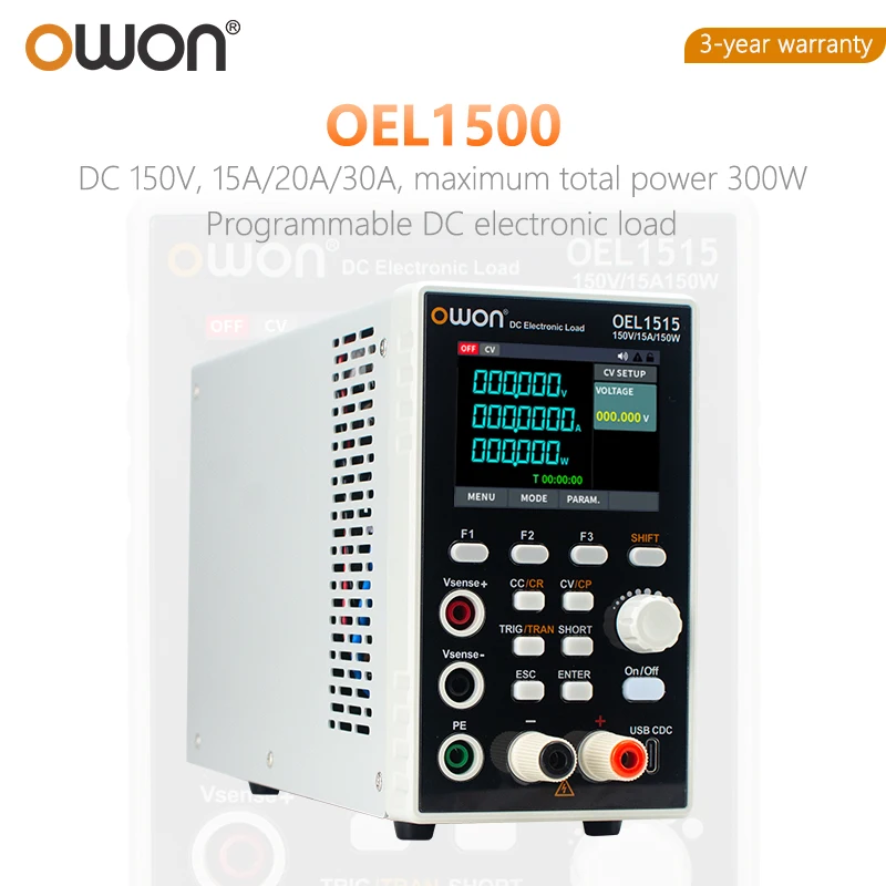 OWON Programmierbare DC-Elektroniklast OEL15-Serie Digitaler Batteriekapazitätstester 150 V/300 W OEL1515 15 A OEL1520 20 A OEL1530 30 A Image