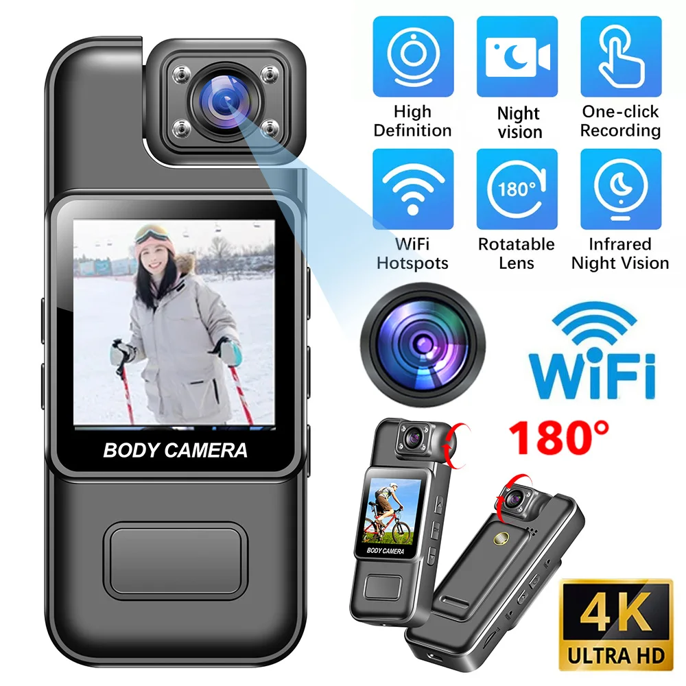 Ultra HD 2K Mini caméra corporelle pince arrière caméscope Sports de plein air DV caméscopes de cyclisme enregistreur vidéo Portable caméra de Vision nocturne