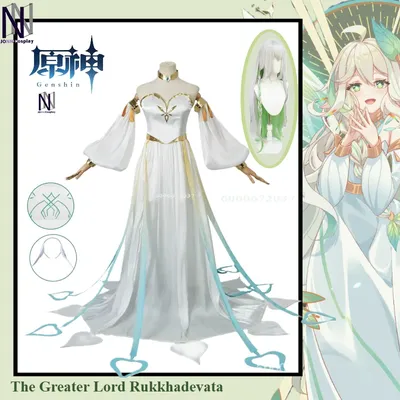 Heißer Verkauf Genshin Impact Spiel The Greater Lord Rukkhadevata Nahida Cosplay Kostüm – Damen-Karnevalsuniform für Cosplay-Events Image