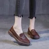 GKTINOO Mode Frauen Flache Schuhe Slip Auf Casual Faulenzer Frühling Herbst Handarbeit Aus Echtem Kuh Leder Low Top Retro Dame Schuhe