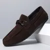 HKDQ Retro Braune Slip-on-Schuhe, Herren-Loafer, Freizeitschuhe für Herren, Bootsschuhe, bequem, leicht, Herren-Wildleder-Mokassins, große Größe 46