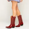 KarinLuna Dropship 2022 Frauen Western Stiefel Cowgirl Frauen Mid-kalb Stiefel Mode Nähen Frauen Schuhe Stiefel Große Größe 43