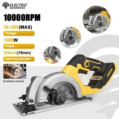 Electric Goddess 5-inch Mini Electric Circular Saw One-hand Wood Cutter Portable Woodworking Chainsaw For Dewalt 20V Battery Pin