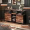 Meuble TV, meuble de rangement avec éclairage LED et 4 tiroirs, Cheests de tiroirs et buffets, meuble de style rétro pour le salon