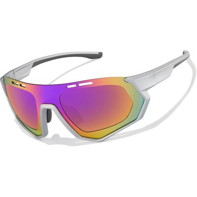 Zenni Wrap-Around Glasses Silver Plastic Frame