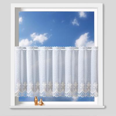 Scheibengardine nach Maß WECKBRODT "Fiorella", weiß (weiß, ecru), B:304cm H:60cm, Obermaterial: 100% Polyester, Gardinen nach Maß, Bistro, Gardine, Store, nach Maß Image