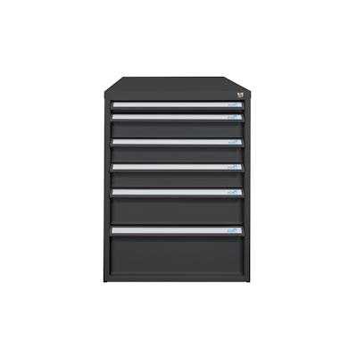 PROREGAL Schubladenbox mit 6 Schubladen für Werkbank Rhino| HxBxT 80x53x70cm | Traglast 60kg | Anthrazitgrau | Schubladenregal, Schublade, Schlüssel Image