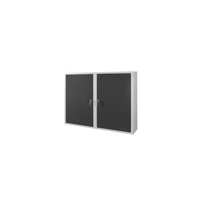 PROREGAL Werkzeugwandschrank mit 2 Türen + 3 Fachboden | HxBxT 75x100x20cm | Lichtgrau/Anthrazitgrau | Werkzeugschrank, Wandschrank Image