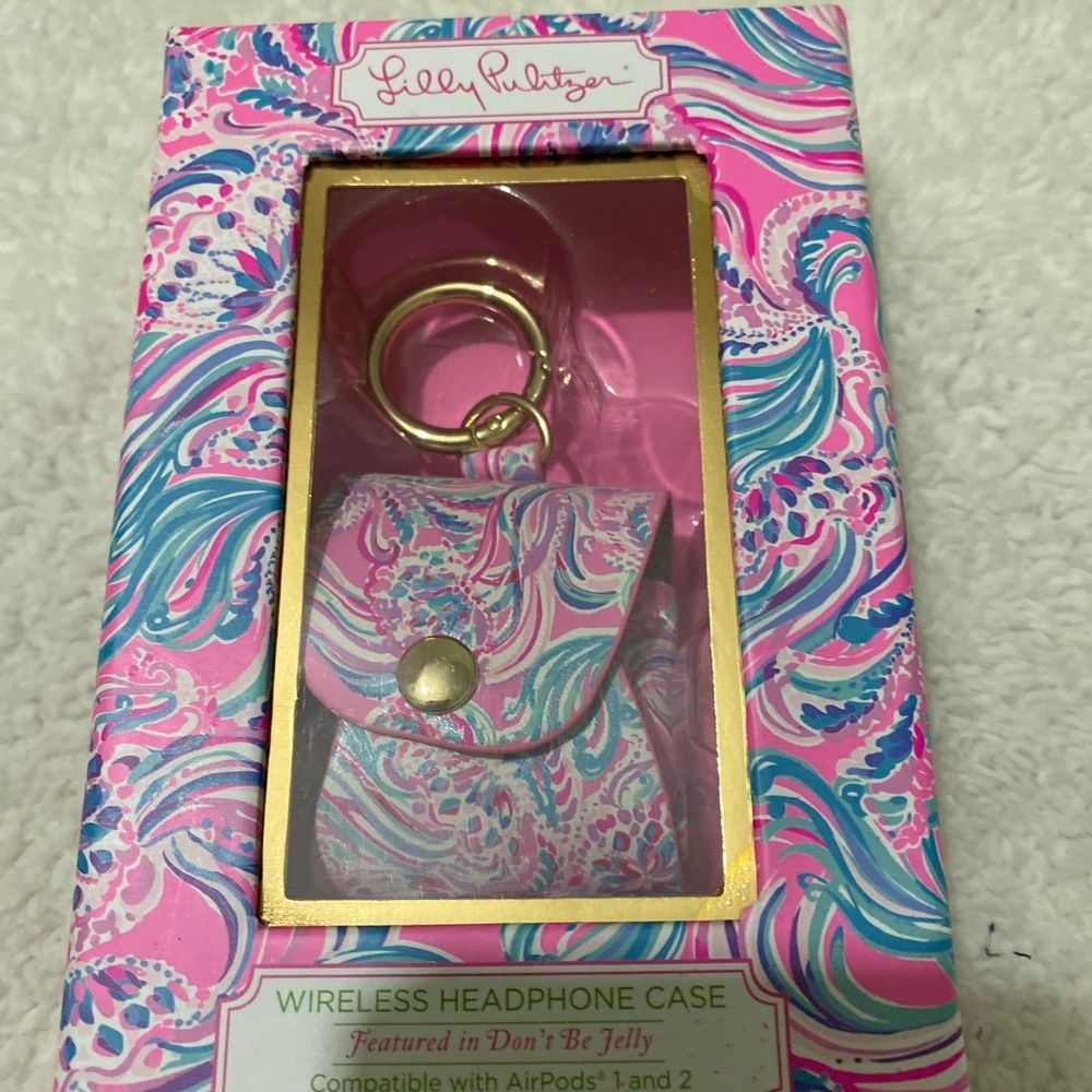 Lilly Pulitzer Headphones | Lilly Pulitzer Wireless Headphone Case Compatible With Airpods Nwb | Color: Blue/Pink | Size: Osuk