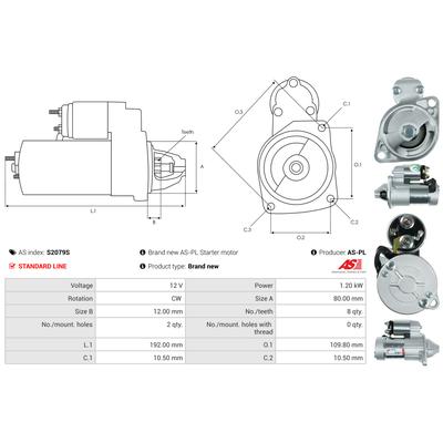 AS-PL Starter Universal 12V S2079S Image