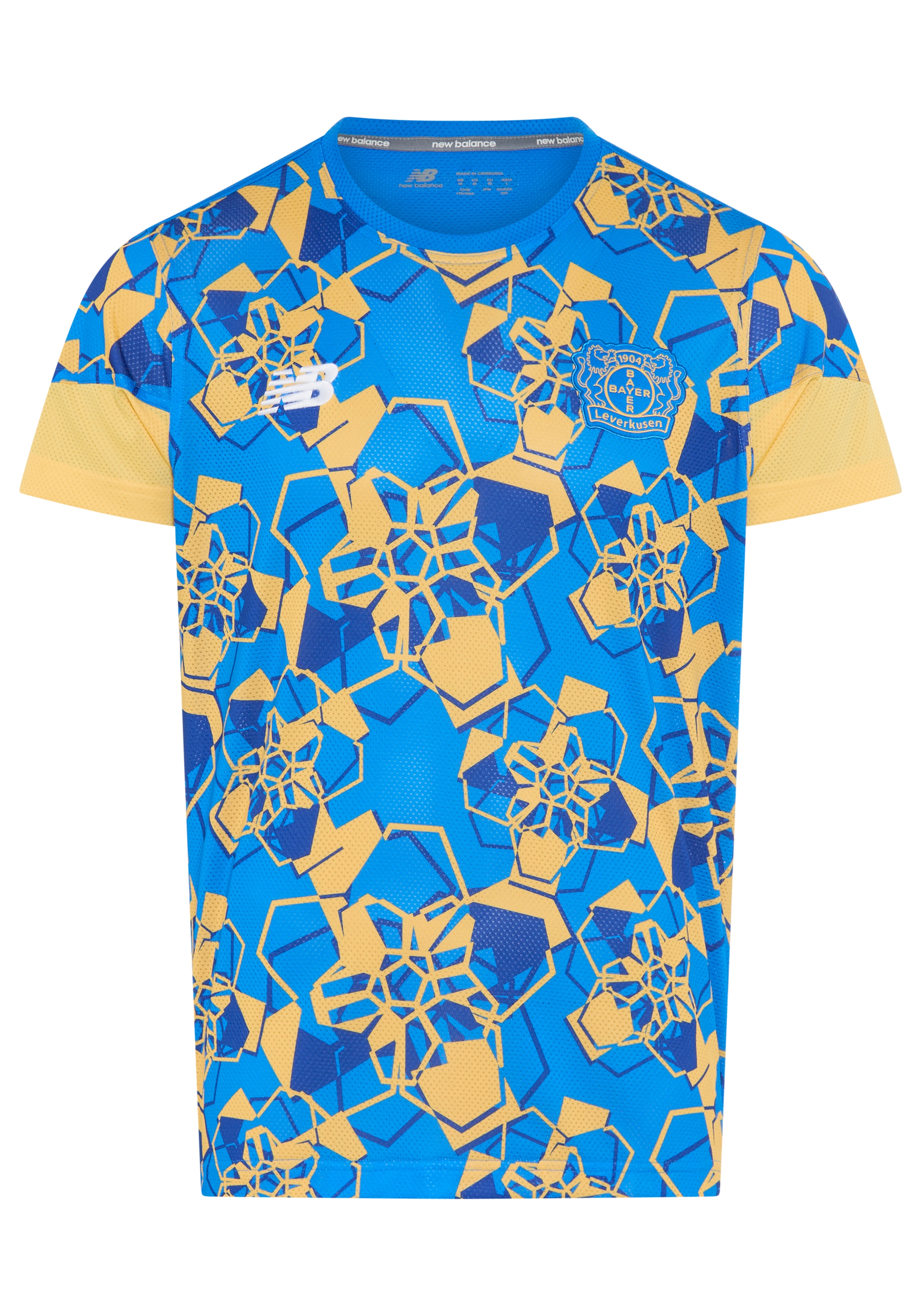 Trainingsshirt NEW BALANCE "BAYER 04 LEVERKUSEN MATCH JERSEY", Damen, Gr. L, blau oasis, Obermaterial: 100% Polyester, Shirts, für Erwachsene, Kurzarmdesign, schnell trocknend, atmungsaktiv