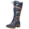 Schnürstiefel LAURA VITA "LAURA VITA Stiefel Leder/Textil", Damen, Gr. 42, blau, Leder, Textil, casual, Schuhe