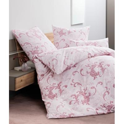 Bettwäsche JANINE "Edelflanell78068 0", rot (rosenholz), B/L: 155cm x 220cm, , Edel-Köper-Flanell, B/L: 80cm x 80cm, Edel-Köper-Flanell, Obermaterial: 100% Baumwolle, Bettwäsche, mit Reissverschluss Image