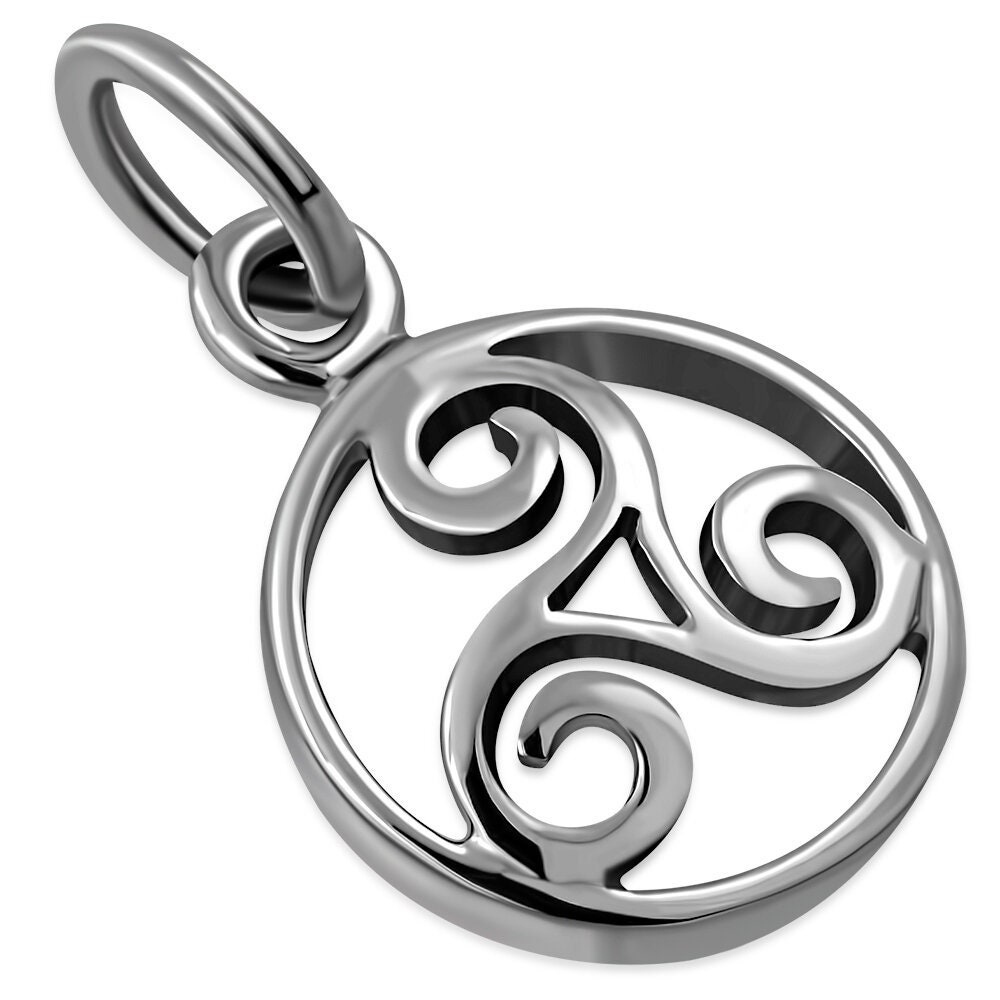 Petit pendentif triskele noeud celtique - flux cosmique en spirale - argent sterling 925 poinçonné - design celtique Ecosse - bijoux celtiques écossai