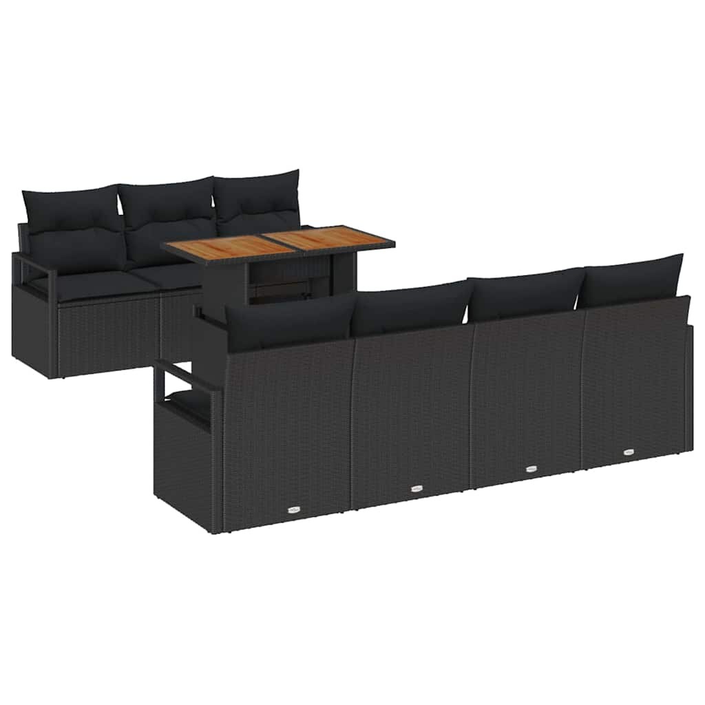 vidaXL Garten-Sofa-Set 8 pcs Schwarz, Braun 100 x 55 x 73 cm Image