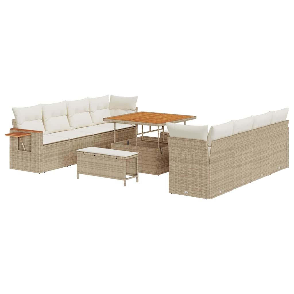 vidaXL Garten-Sofa-Set 11 pcs Beige und Creme 100 x 100 x 71 cm Image