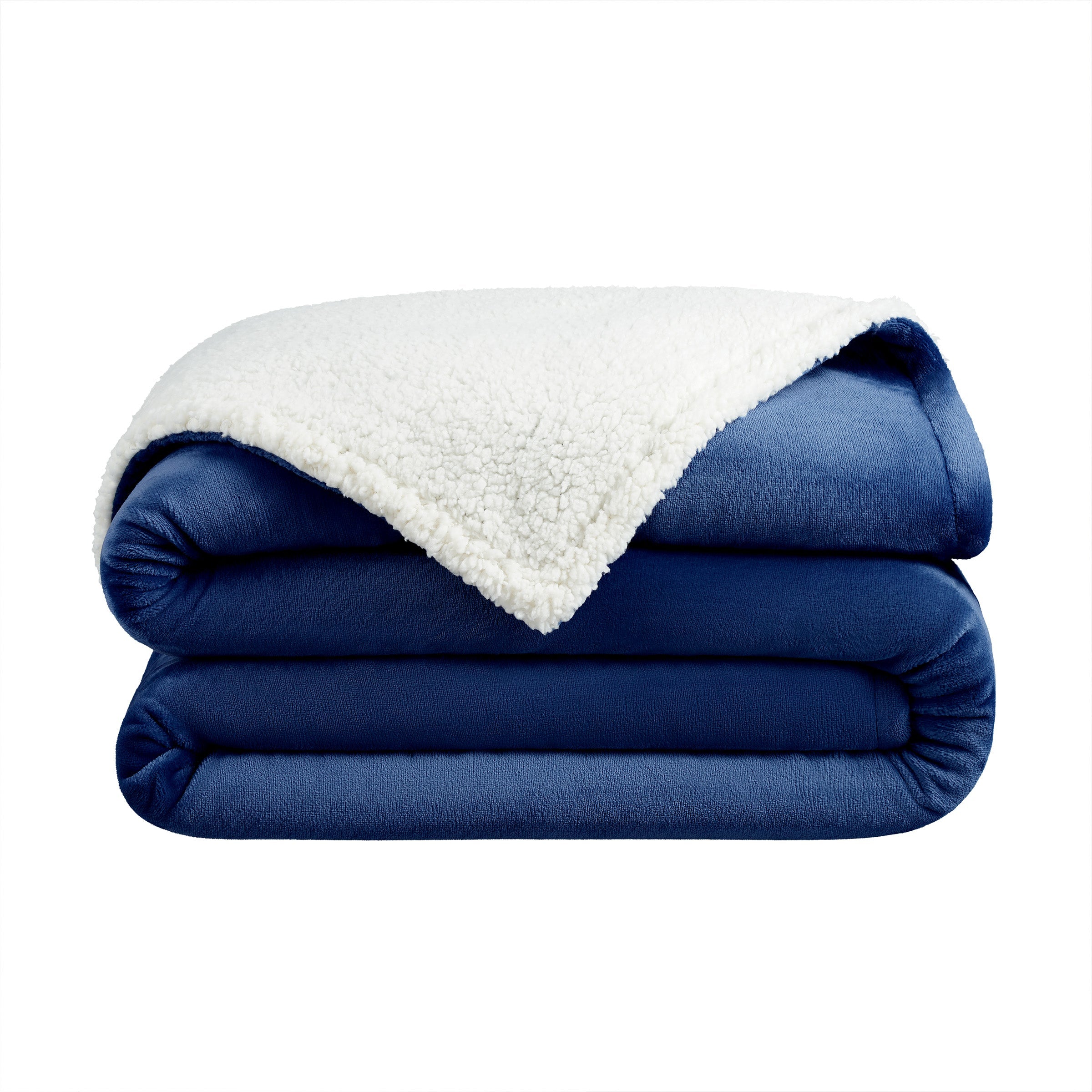 Host & Home Plush to Sherpa Blankets (Throw) 50x60 Navy (P-TH-PF-5060-NV)