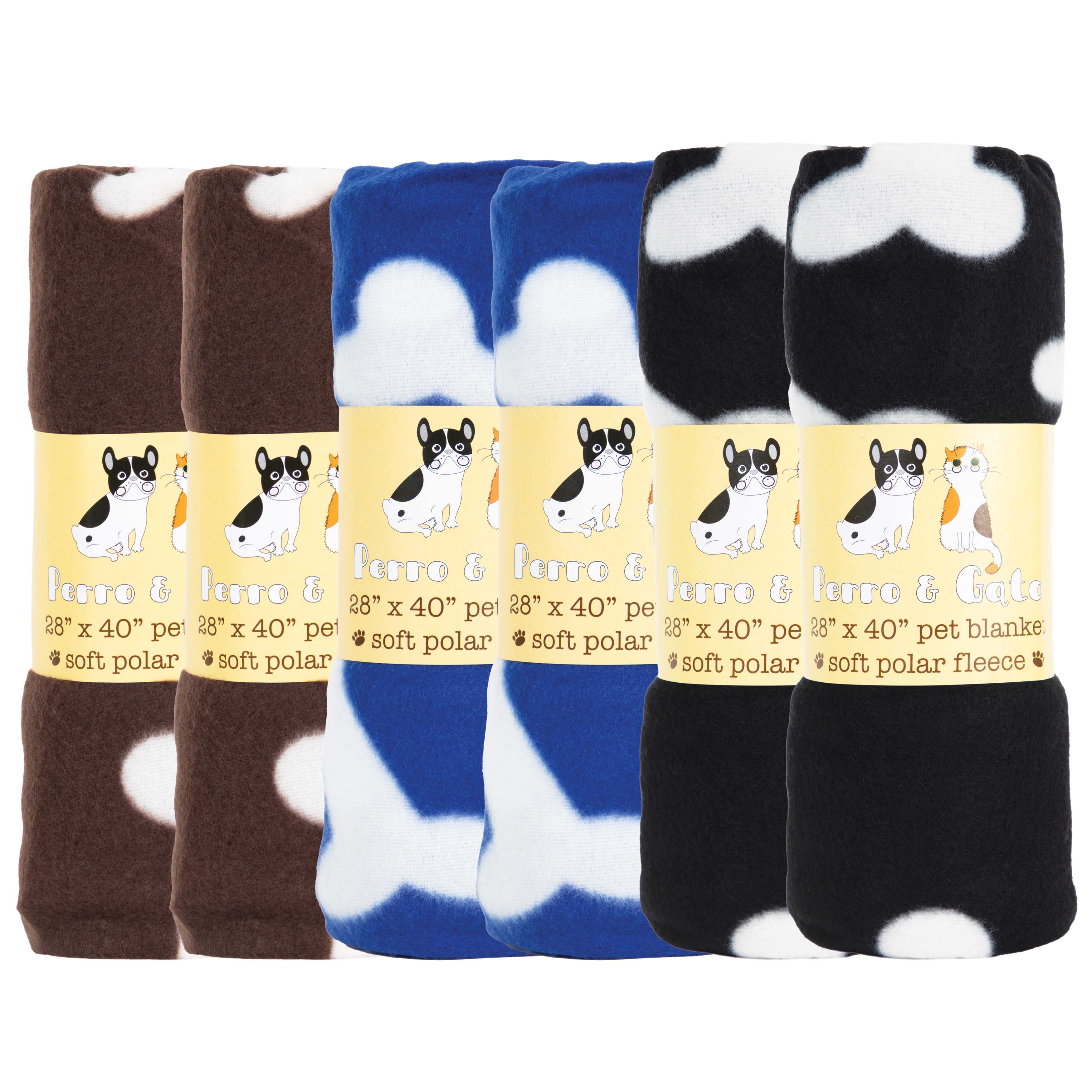 Arkwright Home Perro & Gato Pet Blanket 28x40 Bones (6/Pack) (PNP-PB-28X40-BONE)