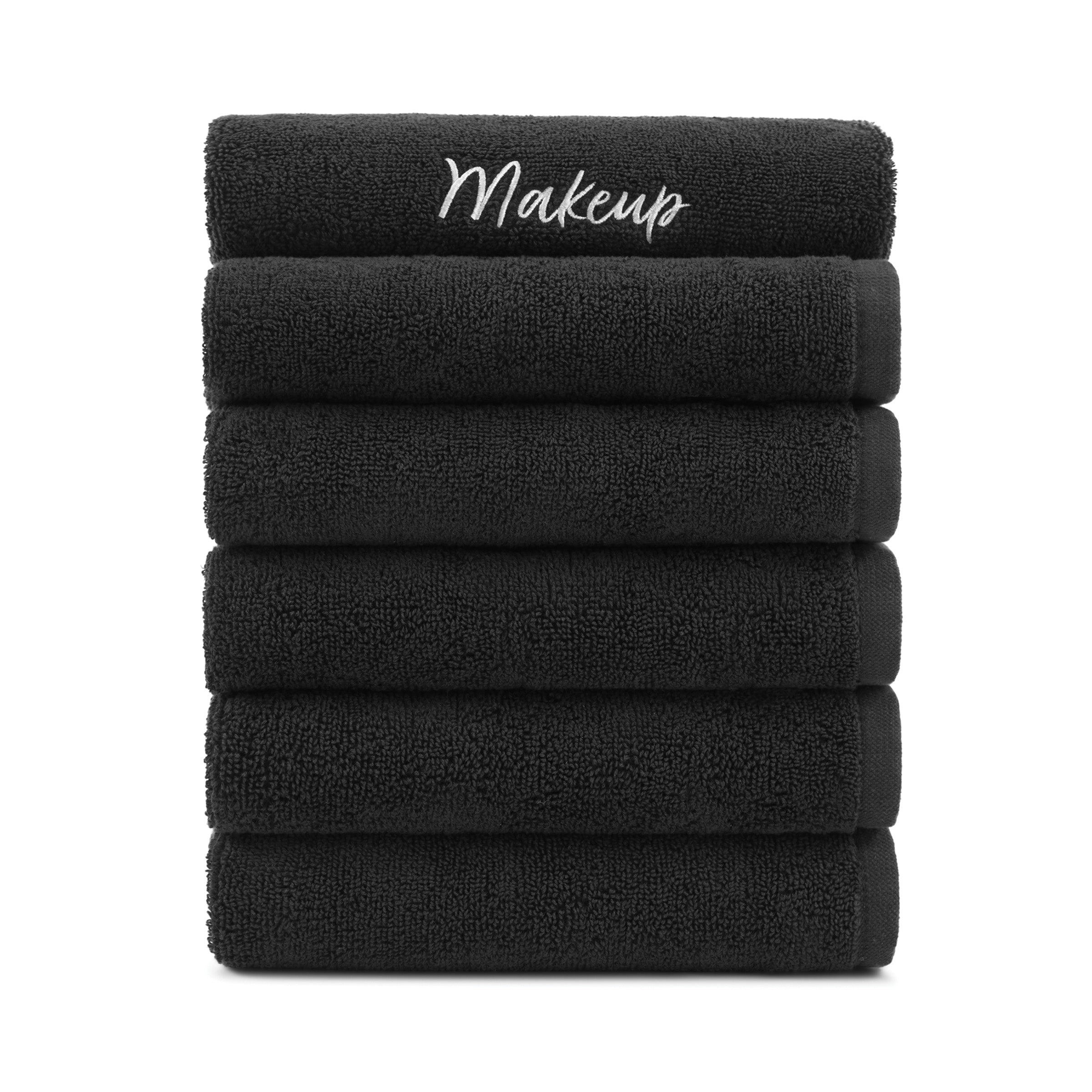 Host & Home Cotton Makeup Towel (11x17) Black (6/Pack) (P-HHMU-1117-BK)