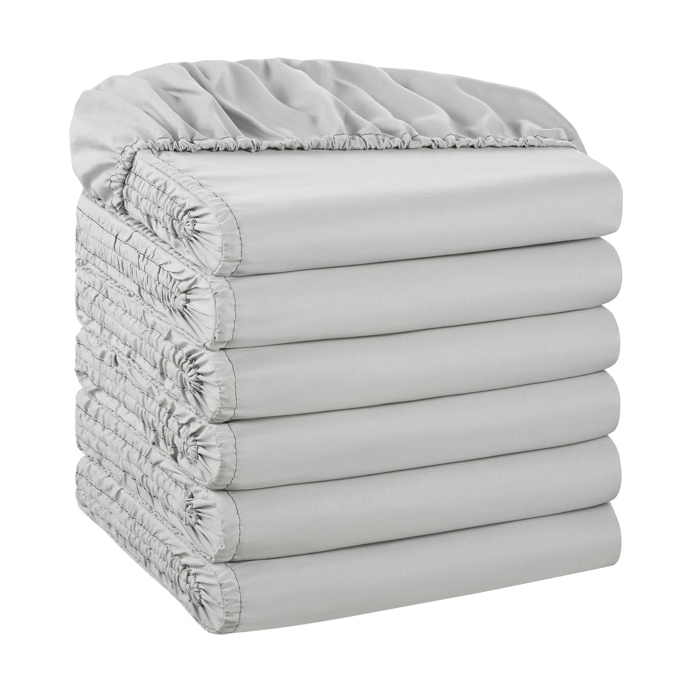 Host & Home Microfiber Fitted Sheet Twin XL Grey (6/Pack) (P-MFS-398012-GY)