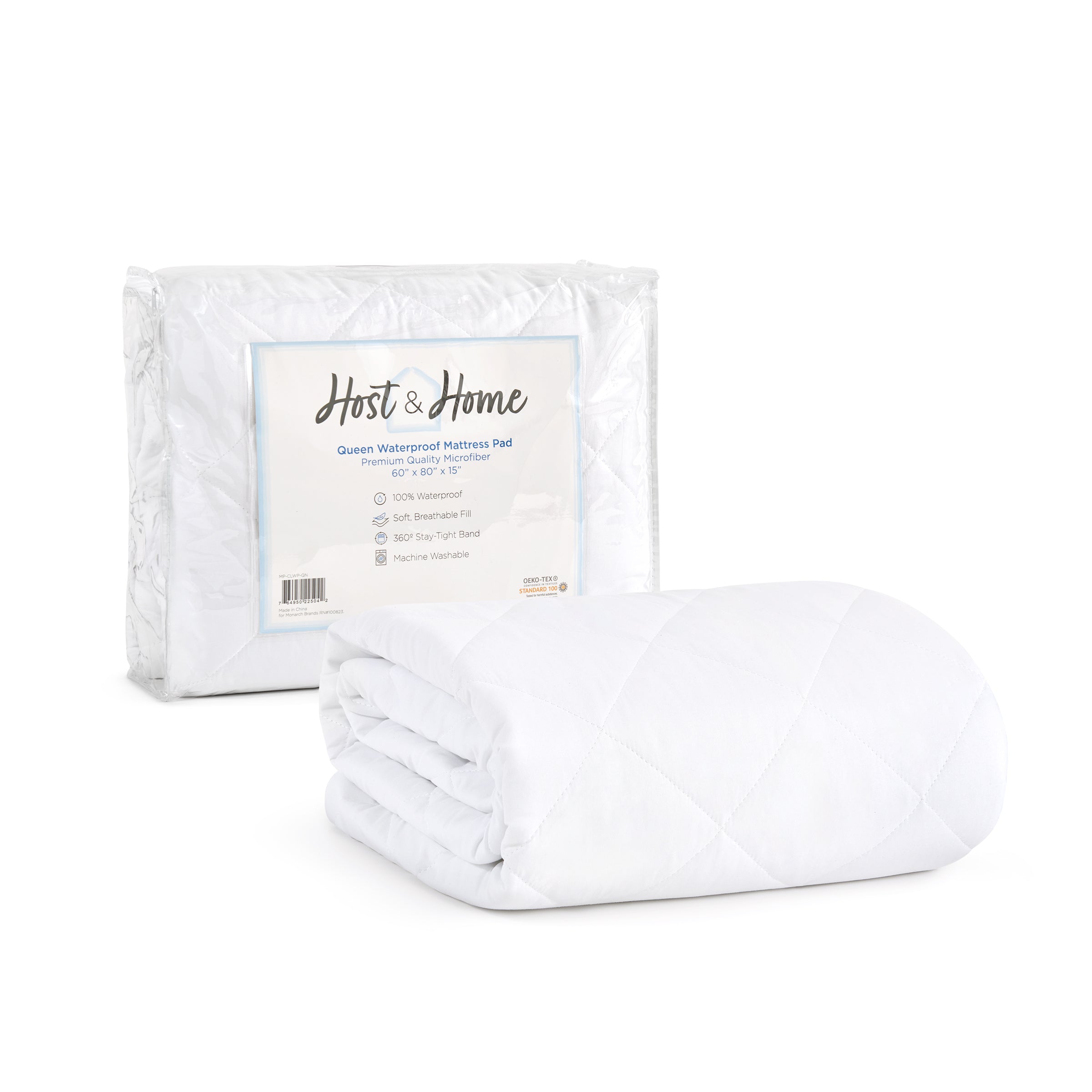 Arkwright Home Host & Home Classic Waterproof Mattress Pad, Deep Pockets, Soft Polyester Microfiber Bed Protector Cover, White (PNP-MP-CLWP-QN)