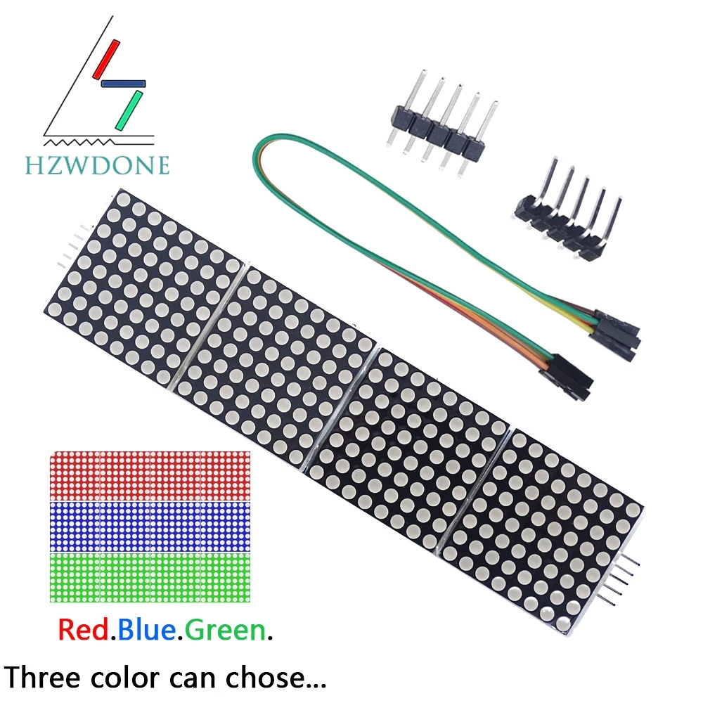 HZWDONE MAX7219 Dot Matrix Modul Steuerung Single Chip Mikrocomputer Modul 4-in-1 Display 5P Linie Image