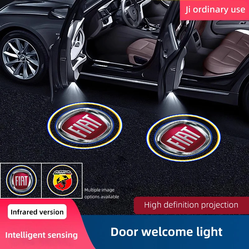 HD Led Willkommen Licht Auto Tür Projektor Lampen Für FIAT 500 Ducato Panda Grande Punto Tipo Abarth Pulse Strada 600 500L Mobi Toro Image