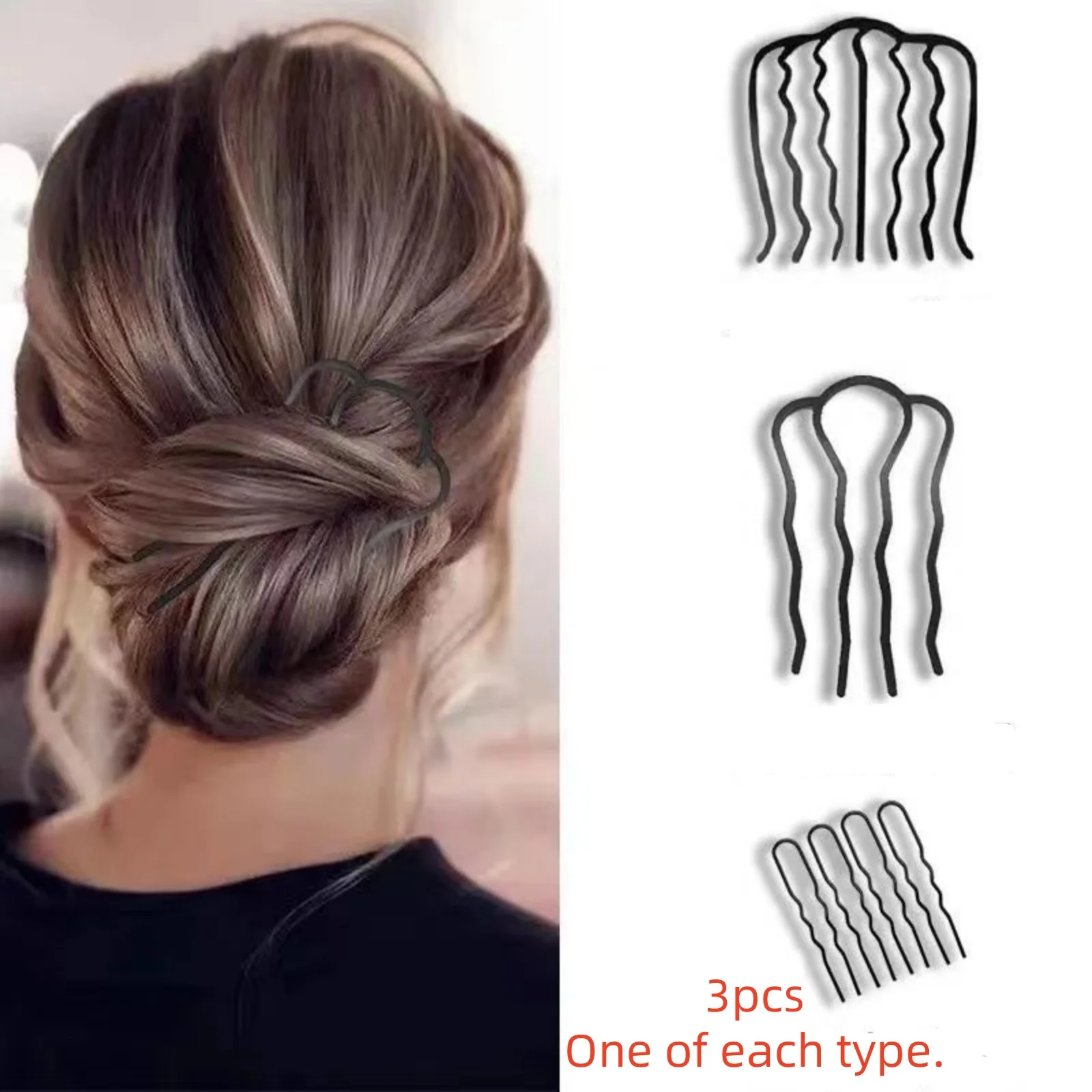3-teiliges Haarknoten-Maker-Set, Metall-Haar-Styling-Werkzeuge zum Erstellen eleganter Hochsteckfrisuren, perfekt für die Friseurbedürfnisse von Frauen Image