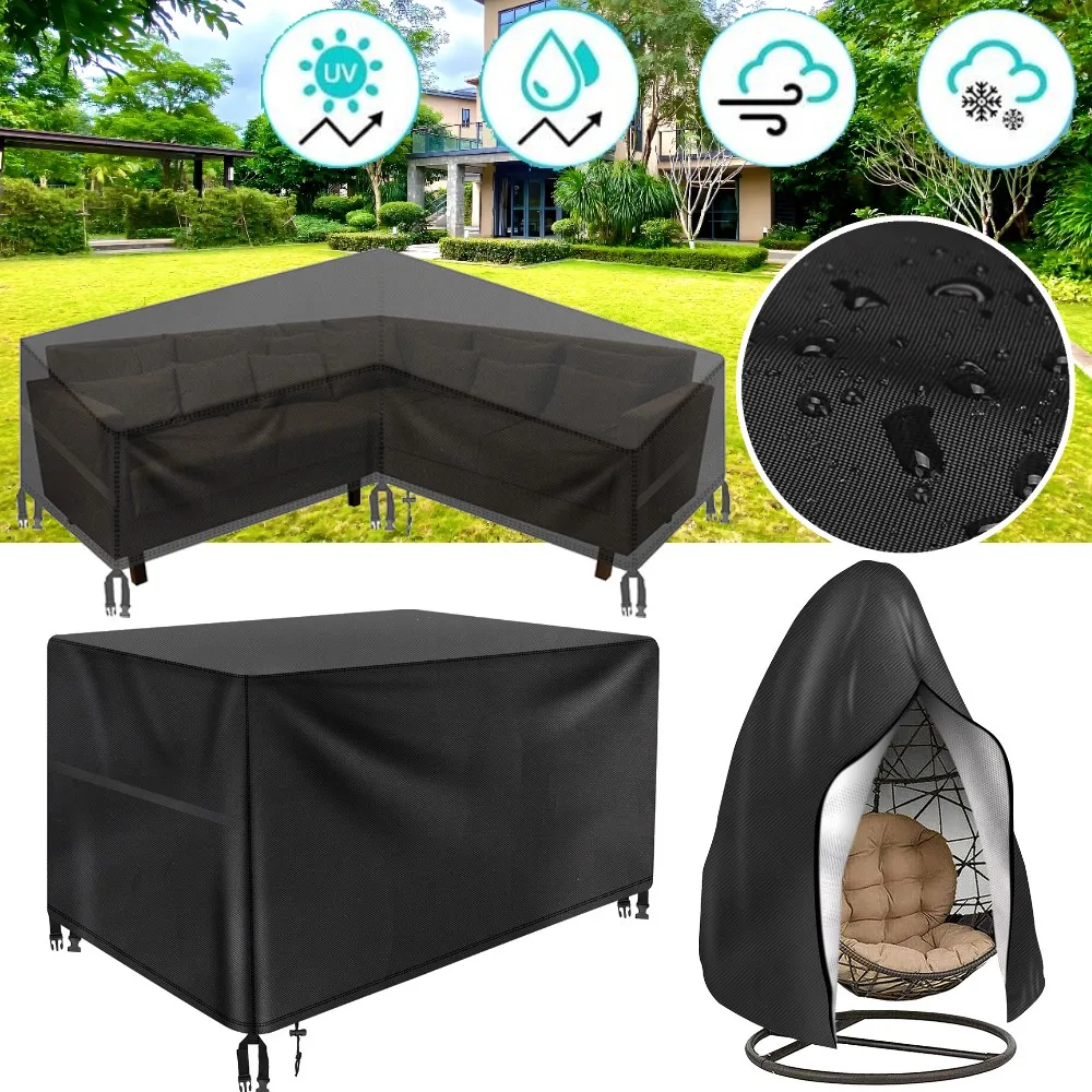 Wasserdichte Abdeckung für Terrassenmöbel, große, robuste Garten-Sofagarnabdeckung, Anti-UV-Tisch- und Stuhl-Staubschutzhüllen, Allzweckabdeckung