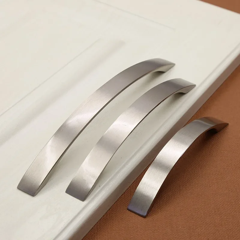 Moderne minimalist ische Möbel Kleider schränke Schubladen Aluminium legierung Doppel loch gebürstet dunkel unsichtbare Türgriff griffe Image