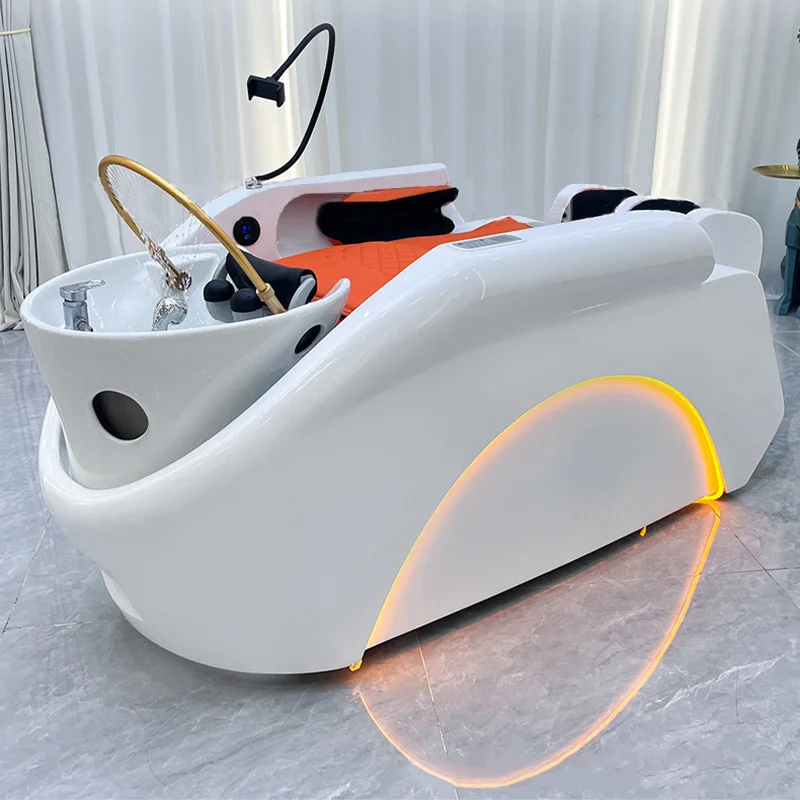 Friseursalonbett, multifunktionales, luxuriöses Ganzkörper-Shampoo-Bett, automatische Raumkapsel, intelligente elektrische Massagebettstühle Image