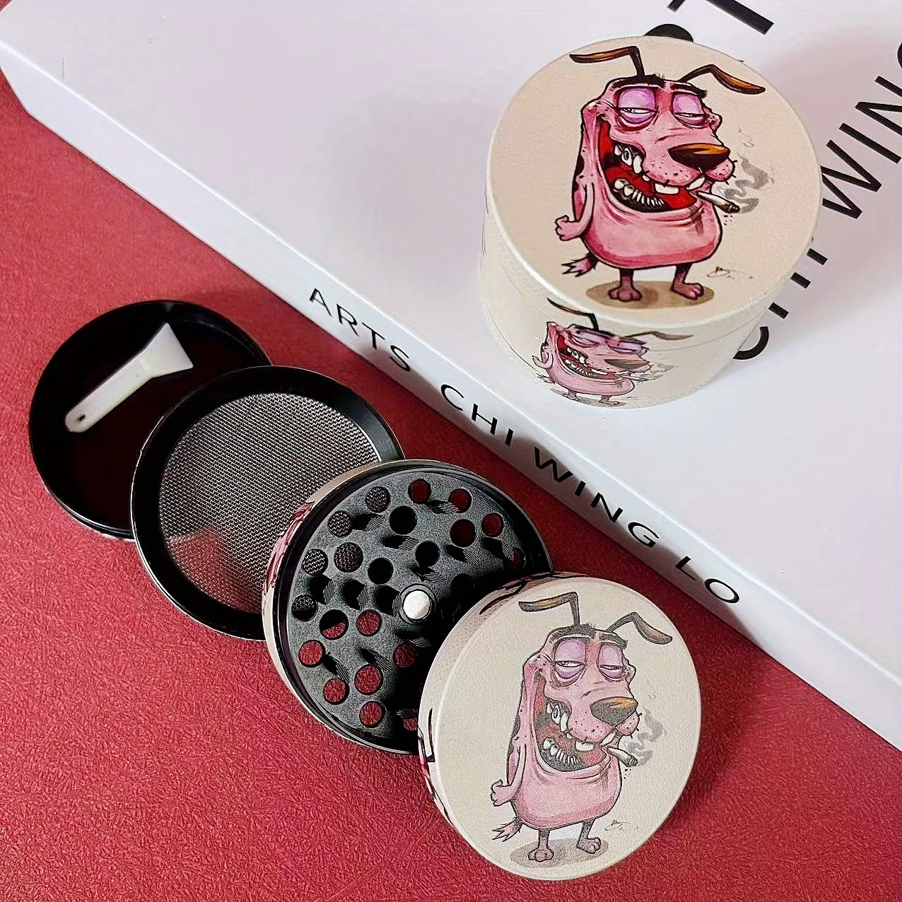 2 zoll Hund Kräuter Mühle Pfeffer Salz Mörser Stößel Metall Brecher Mais Gewürzmühle Tabak Rohes Gras Mühle Zigarette küche Werkzeug Image