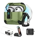 Custodia protettiva per Apple Airpods 4 per MagSafe Custodia di ricarica wireless per Airpods 3 2 1 Pro 2 Custodia con serratura di sicurezza con portachiavi