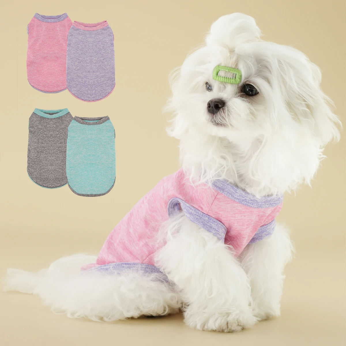 Sonnenschutz Hunde hemden schnell trocknen weich dehnbar Hund T-Shirts Tank Top ärmellose Weste Hunde kleidung für kleine Hunde Image