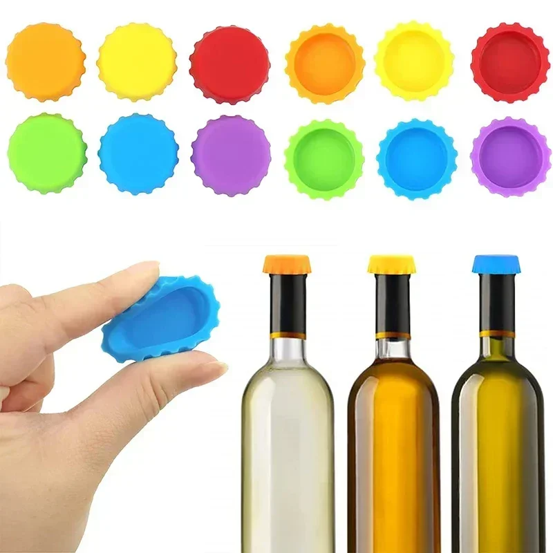 2/6/12 stücke Silikon Bier Flasche Kappe Konservierungsmittel Abdeckung Flasche Abdeckung Essig Soja Corktail Deckel 3 cm Wein Stopper bar Zubehör