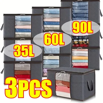 Wardrobe Closet Clothes Organizers Clothing Storage Boxes Bag Storages Blanket Storage Foldable Storages Bin Bedding Storage