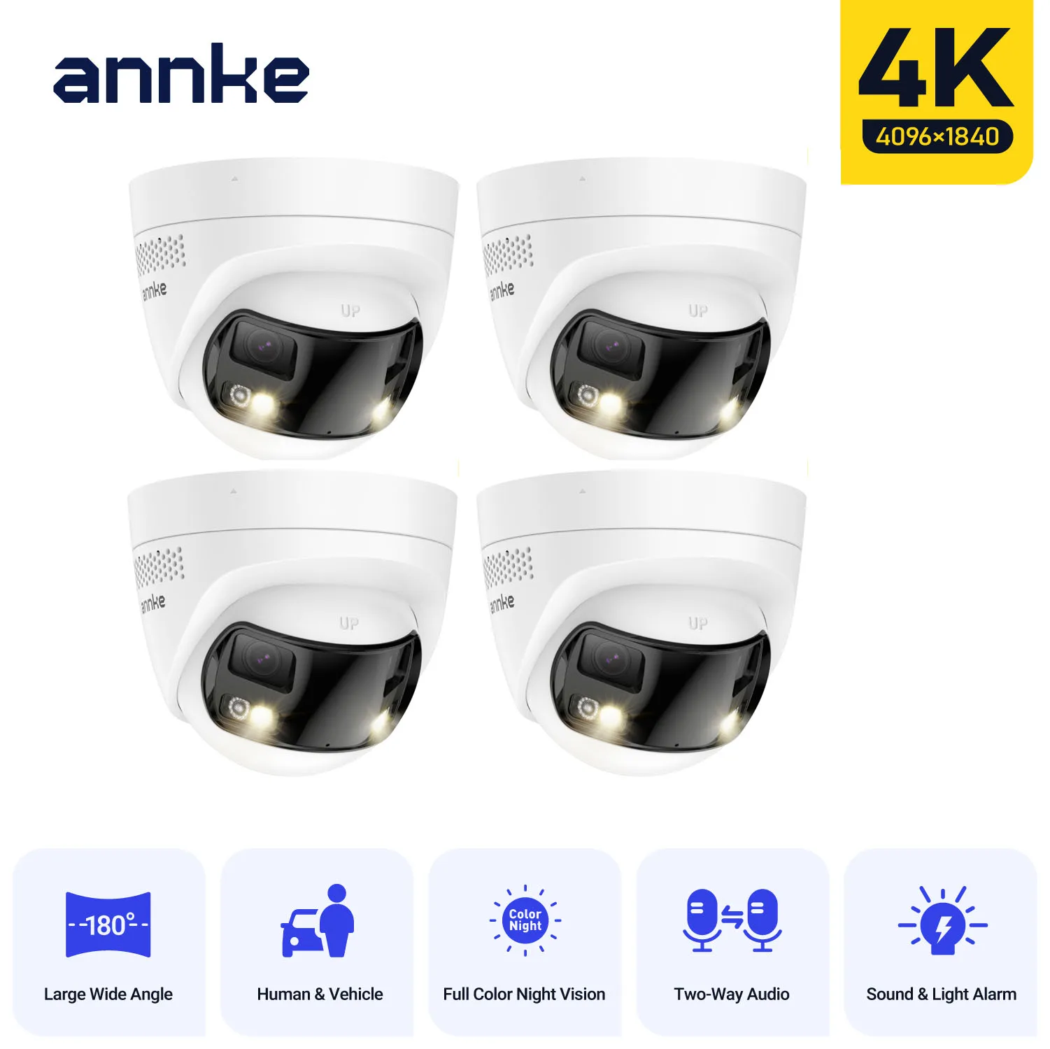 ANNKE 4K 8MP POE Überwachungskamera Dual Objektiv outdoor poe kamera 1/2/4PCS Farbe nachtsicht CCTV Video Sicherheit Kamera Für NVR Image
