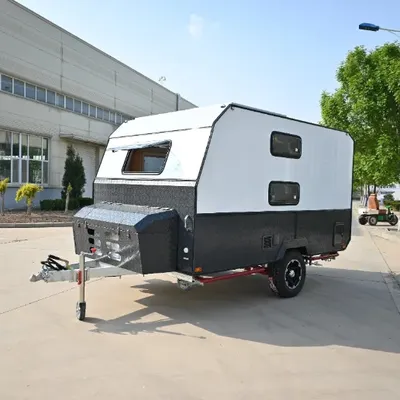 Hard Wall Pop Up Roof Camper Trailer Travel Trailer with Insulated Cabin and Expandable Sleeping Area for All Seasons