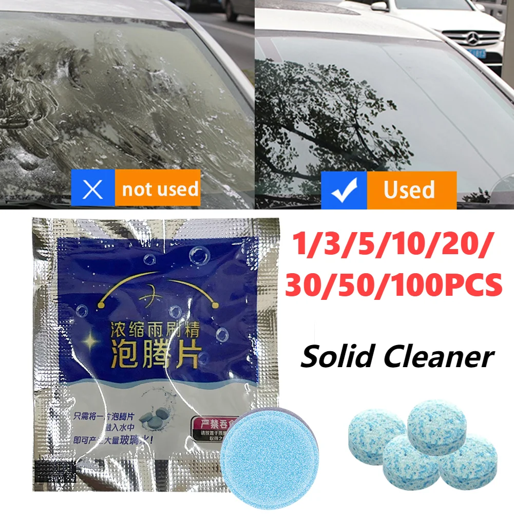 1-100PCS Auto Windschutzscheibe Reiniger Feste Reiniger Brause Tablet Auto Wischer Glas Feste Reinigung Konzentrierte Tabletten Waschmittel Image